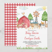 Baby shower van landbouwhuisdieren kaart (Voorkant / Achterkant)