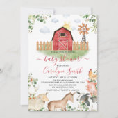 Baby shower van landbouwhuisdieren kaart (Voorkant)