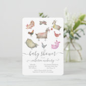 Baby shower van landbouwhuisdieren kaart (Staand voorkant)