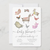 Baby shower van landbouwhuisdieren kaart (Voorkant)