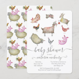 Baby shower van landbouwhuisdieren kaart
