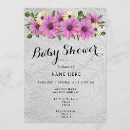 Baby shower van lavendel en gele dagen kaart