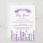 Baby shower van lavendel en vlinder kaart (Voorkant)