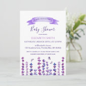 Baby shower van lavendel en vlinder kaart (Staand voorkant)
