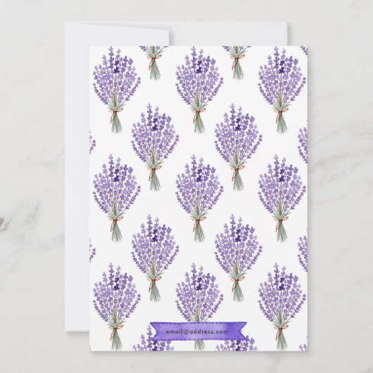 Baby shower van lavendel en vlinder kaart (Achterkant)