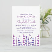 Baby shower van lavendel en vlinder kaart (Staand voorkant)