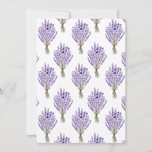 Baby shower van lavendel en vlinder kaart (Achterkant)