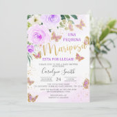 Baby shower van lavender Floral Butterfly in het S Kaart (Staand voorkant)