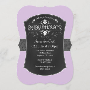 Baby shower van lavender Gray Chalkboard Kaart