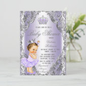 Baby shower van Lavender Silver Princess Kaart (Staand voorkant)