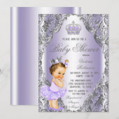 Baby shower van Lavender Silver Princess Kaart (Voorkant / Achterkant)
