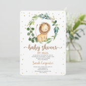Baby shower van leeuw per post kaart (Staand voorkant)