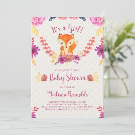 Baby shower van lente- en bloesmeel kaart (Staand voorkant)