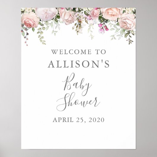 Baby shower van lente-Floral Poster (Voorkant)