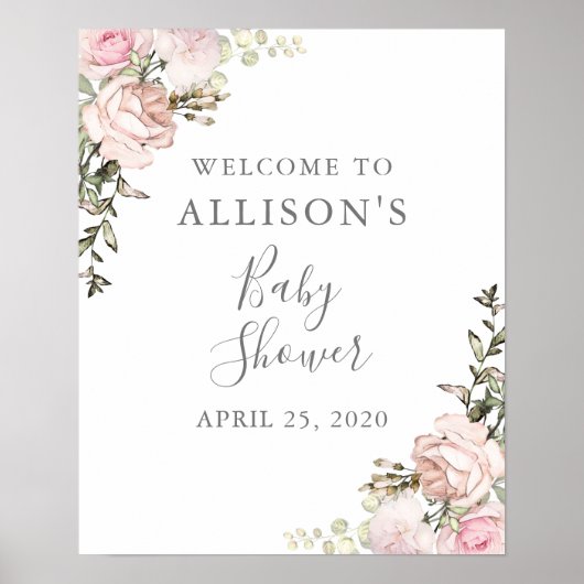 Baby shower van lente-Floral Poster (Voorkant)