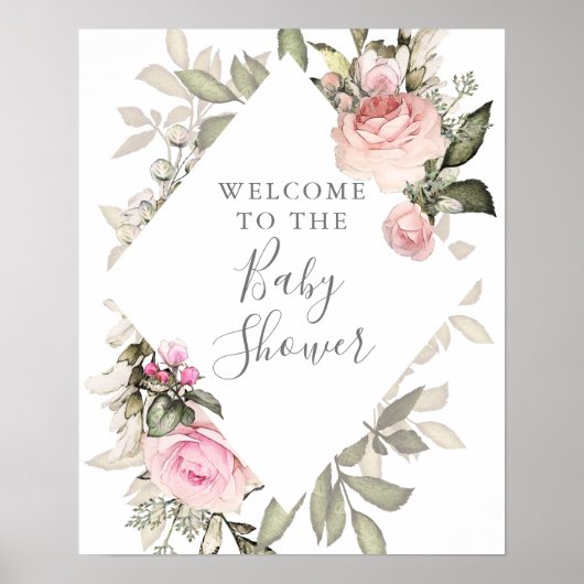 Baby shower van lente-Floral Poster (Voorkant)