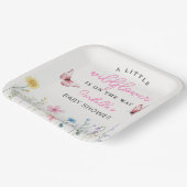 Baby shower van lente-wilde-bloemenmeisje papieren bordje (Gebogen)