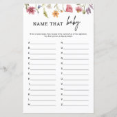 Baby shower van lente-wilde-bloemennaam dat Baby (Voorkant)