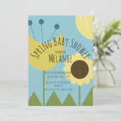 Baby shower van lentesbloem kaart (Staand voorkant)