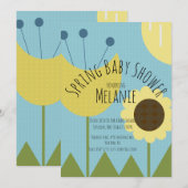 Baby shower van lentesbloem kaart (Voorkant / Achterkant)