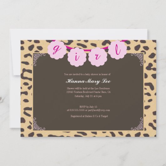 Baby shower van Leopard Kaart (Voorkant)