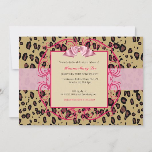 Baby shower van Leopard Kaart (Voorkant)