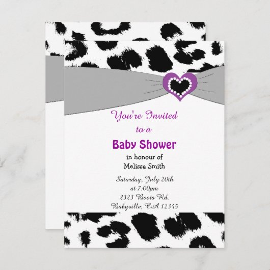 Baby shower van Leopard Pattern Kaart (Voorkant / Achterkant)
