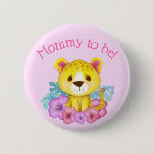 Baby shower van leopard ronde button 5,7 cm (Voorkant)