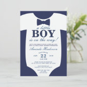 Baby shower van Little Boy Bow Stropdas Kaart (Staand voorkant)