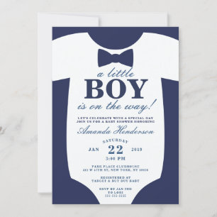Baby shower van Little Boy Bow Stropdas Kaart