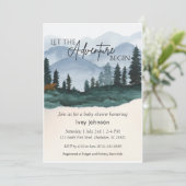 Baby shower van Little Boy Woodlands Uitnodiging (Staand voorkant)