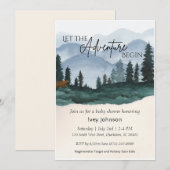 Baby shower van Little Boy Woodlands Uitnodiging (Voorkant / Achterkant)