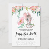 Baby shower van Little Floral Mouse Kaart (Voorkant)