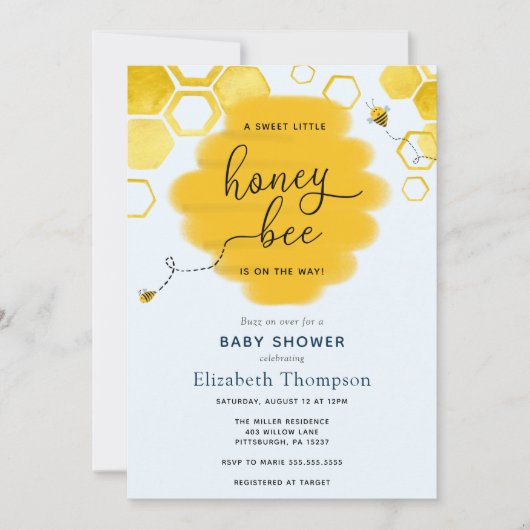 Baby shower van Little Honey Bee Boy Kaart (Voorkant)