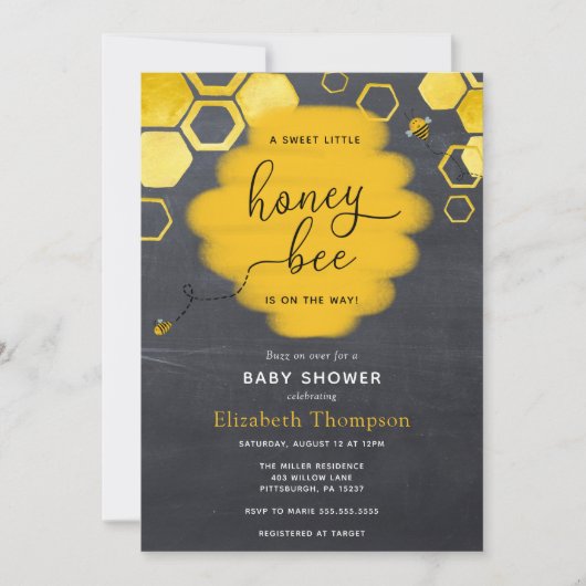Baby shower van Little Honey Bee Boy Kaart (Voorkant)