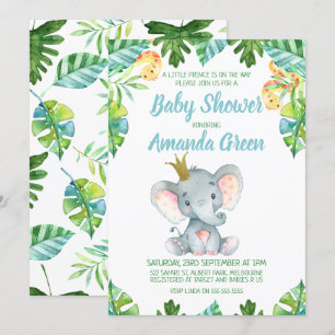 Baby shower van Little Prince Elephant Kaart