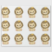Baby shower van Little Prince Lion Boy Cadeaupapier (Vlak)