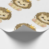 Baby shower van Little Prince Lion Boy Cadeaupapier (Hoek)