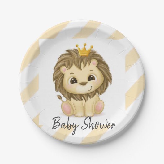 Baby shower van Little Prince Lion Boy Papieren Bordje (Voorkant)