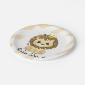 Baby shower van Little Prince Lion Boy Papieren Bordje (Gekanteld)