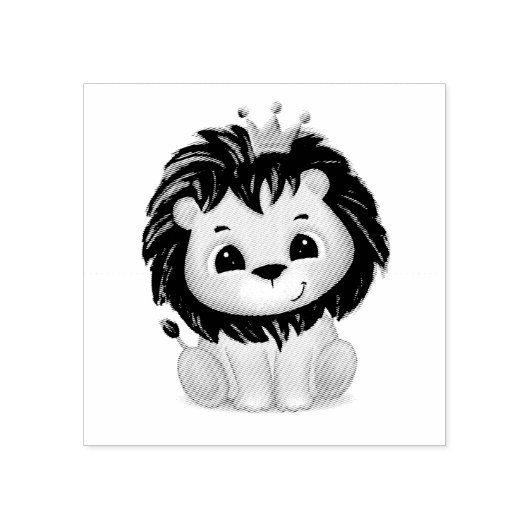 Baby shower van Little Prince Lion Boy Rubberstempel (Afrduk)