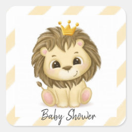 Baby shower van Little Prince Lion Boy Vierkante Sticker