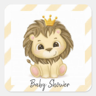 Baby shower van Little Prince Lion Boy Vierkante Sticker