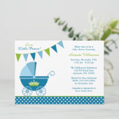 Baby shower van Little Prince Polka Dot Bunting Bo Kaart (Staand voorkant)