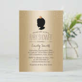 Baby shower van Little Prince Silhouette Gold Kaart (Staand voorkant)