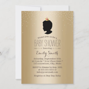 Baby shower van Little Prince Silhouette Gold Kaart