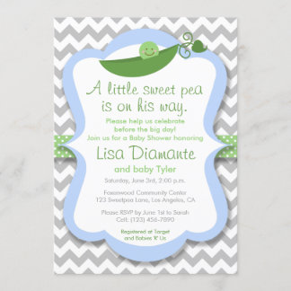 Baby shower van Little Sweet Pea Boy Kaart