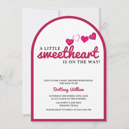 Baby shower van Little Sweetheart Arch Valentijns Kaart (Voorkant)