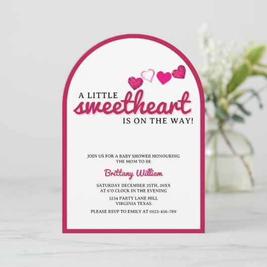 Baby shower van Little Sweetheart Arch Valentijns Kaart (Staand voorkant)