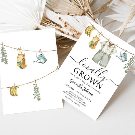 Baby shower van lokaal geteelde boeren kaart